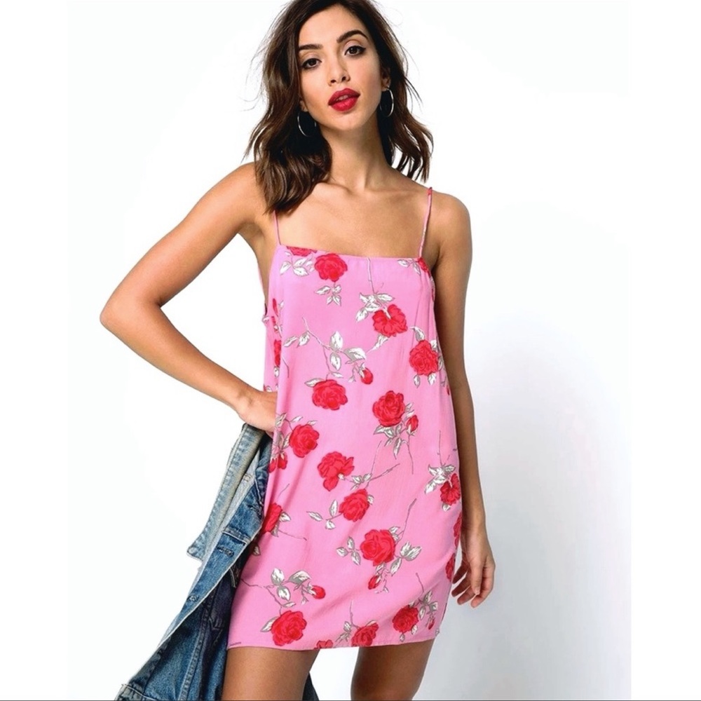 Motel Rocks Lura Candy Rose Slip Dress
